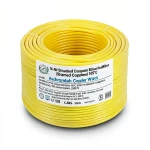 سلك امريكي 16 AWG نحاس مجدول عزل PVC 105°C، أصفر، 600 فولت، طول 2500 قدم | شركة كابلات الشرقية للصناعة