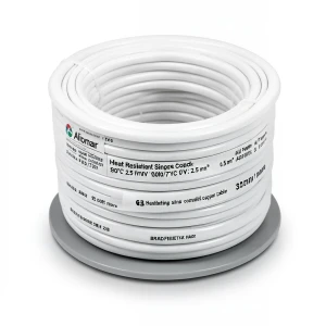 سلك نحاس مصمت مقاوم للحرارة أحادي النواة معزول PVC 90º الفنار 2.5 مم² 450/750 فولت 300 قدم أبيض | شركة الفنار
