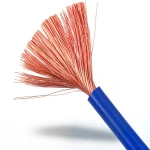 سلك مفرد نحاس شعر 1.5mm² 450/750 فولت، عزل PVC، ازرق