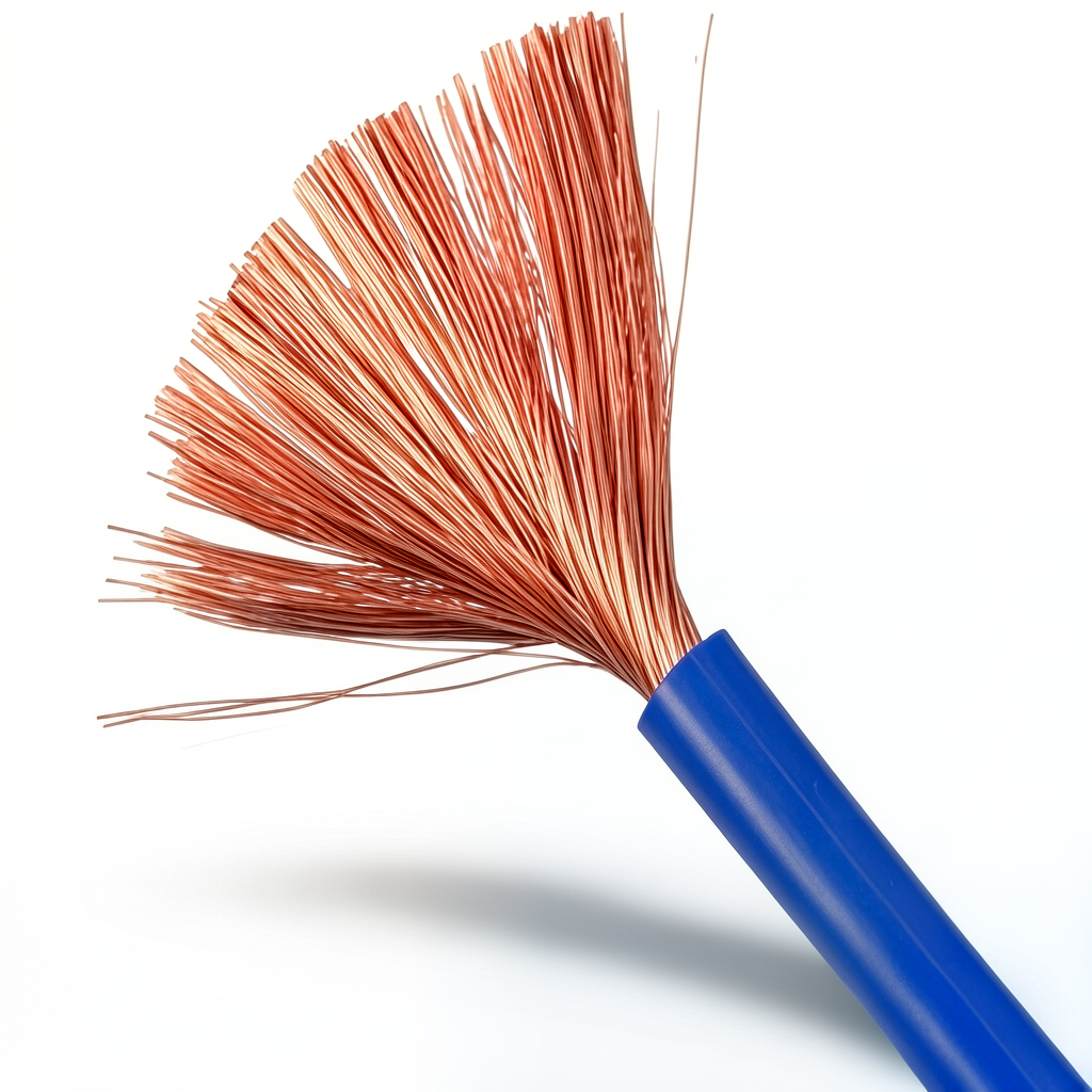 سلك مفرد نحاس شعر 2.5 مم2 450/750 فولت، عزل PVC، ازرق