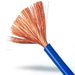 سلك نحاس مفرد مرن 4 sq mm جهد 450/750 فولت عزل PVC، أزرق