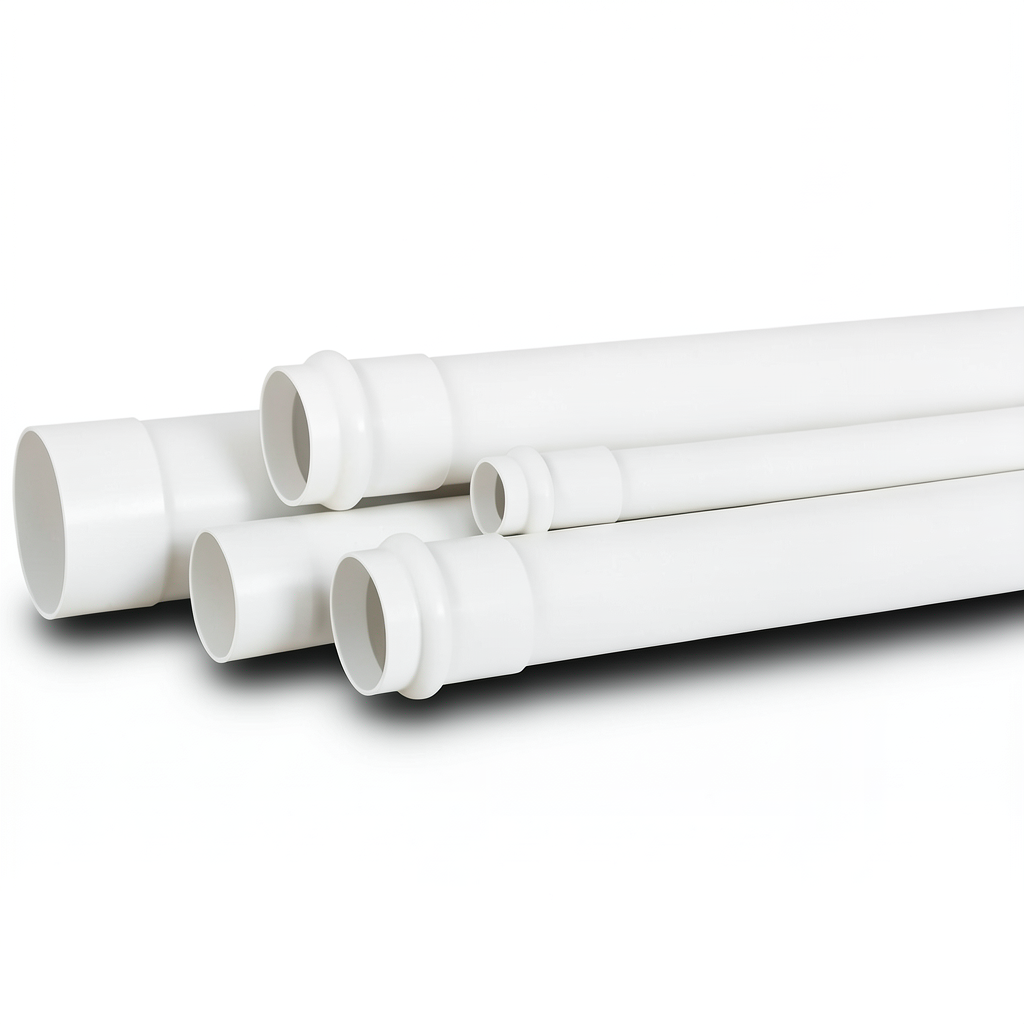 أنابيب UPVC جدول 40 مقاس 6 إنش سماكة 7.98 مم لون أبيض