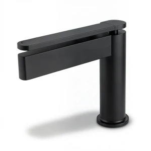 Short Automatic Washbasin Faucet Matte Black