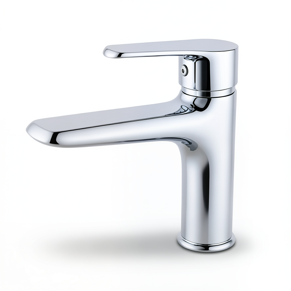Short Automatic Wash Basin Mixer Brass, Chrome