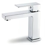 Automatic Short Square Wash Basin Faucet Brass, Chrome Color