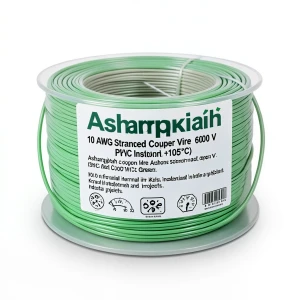 لفة سلك 10 AWG نحاس مجدول معزول PVC +105°C أخضر، جهد 600 فولت | شركة كابلات الشرقية للصناعة