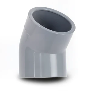 كوع بلاستيك UPVC زاوية 45° مقاس 20 مم لون رمادي