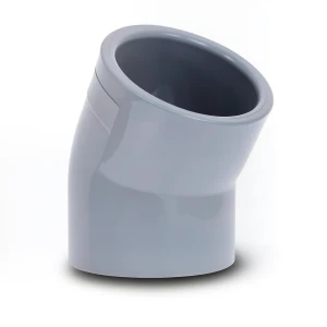 كوع بلاستيك UPVC زاوية 45° مقاس 250 مم لون رمادي