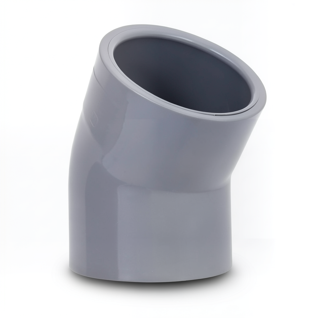 UPVC Plastic Elbow 45° Size 50 mm Gray