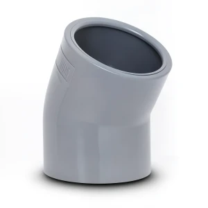 كوع UPVC زاوية 45° مقاس 90 مم لون رمادي