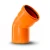 UPVC Plastic Elbow 45° Size 110 mm Orange - Image 1