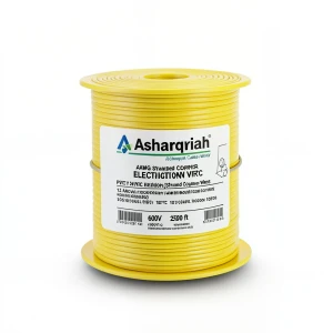 سلك كهرباء امريكي 12 AWG نحاس مجدول عزل PVC 105°C أصفر، 600 فولت، طول 2500 قدم | شركة كابلات الشرقية للصناعة