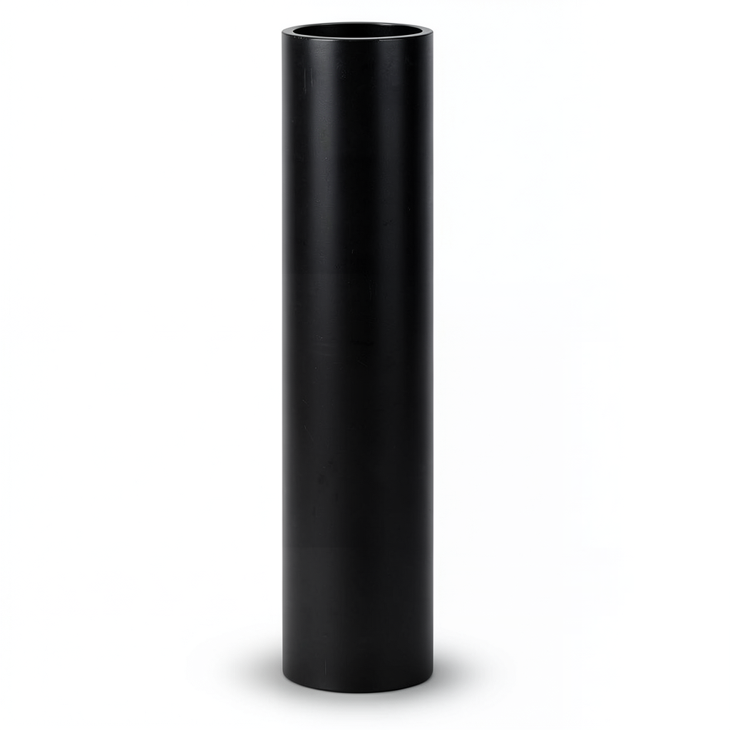 أنابيب HDPE ضغط 4 بار PE 80 مقاس 200 مم سماكة 6.2 مم لون أسود
