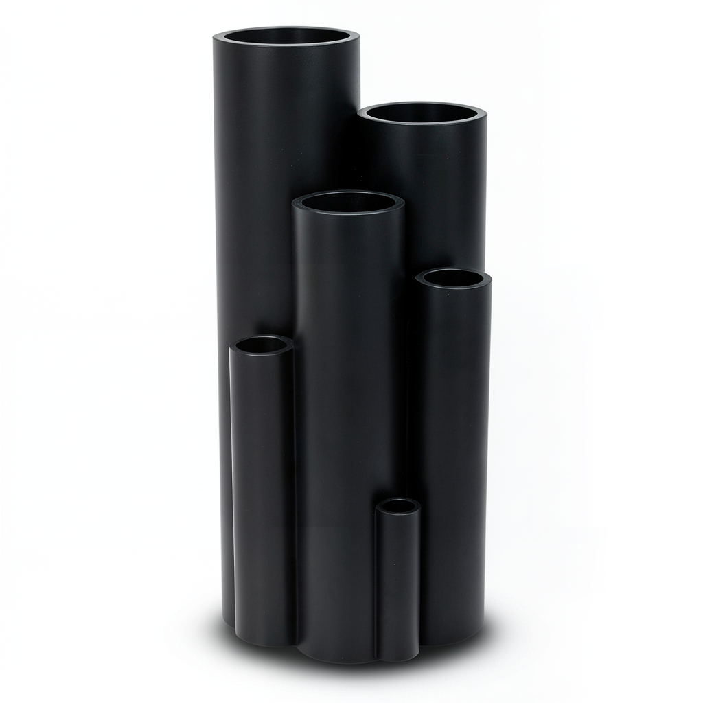 HDPE Plastic Pipe Pressure 4 Bar PE 80 Size OD 315 mm Thickness 9.7 mm Black