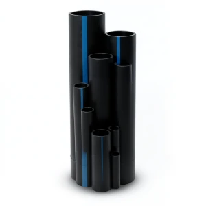 مواسير بلاستيك HDPE ضغط 3.2 بار PE 80 مقاس 180 ملم سمك 4.4 ملم لون أسود