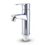 ABS Plastic Middle Automatic Bathroom Washbasin Mixer, Chrome