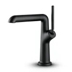 Short Automatic Washbasin Faucet Matte Black, Model LOLO