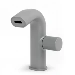 Short Automatic Washbasin Tap Grey Color