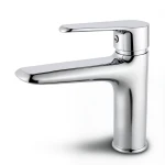 Short Automatic Wash Basin Mixer Brass, Chrome