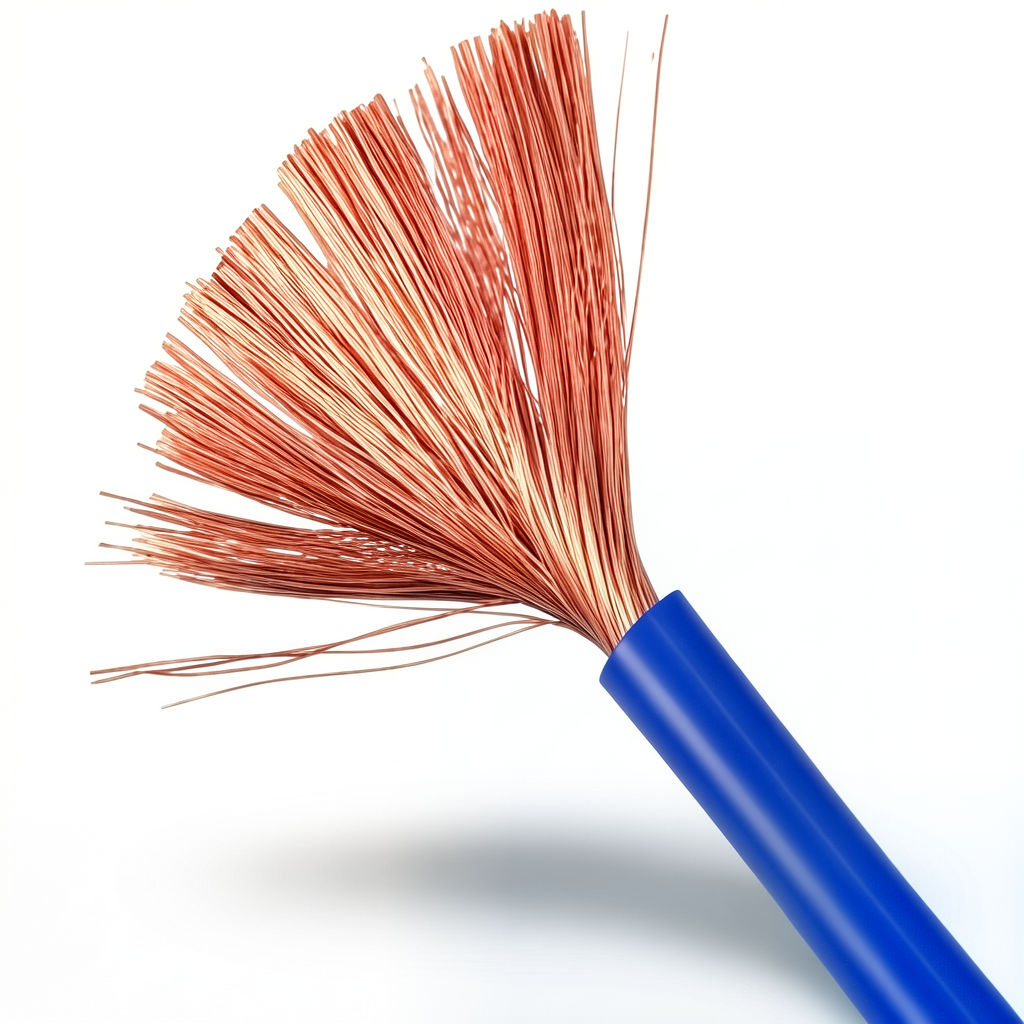 Flexible Single Wire 35mm2 450/750V Copper Conductor PVC Insulation Blue