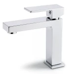 Automatic Short Square Wash Basin Faucet Brass, Chrome Color