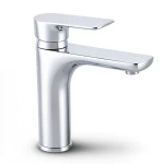 Automatic Washbasin Tap Short Brass, Chrome