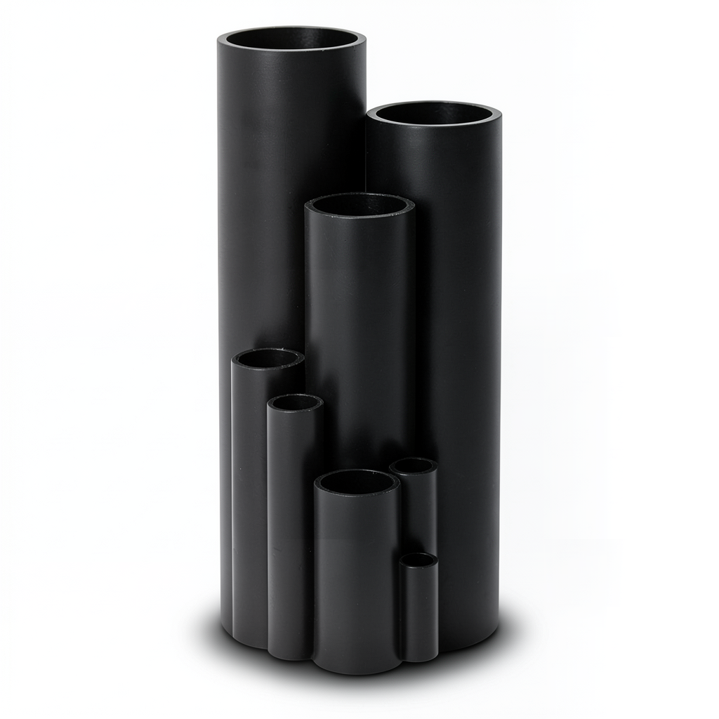 مواسير HDPE ضغط 4 بار PE 80، قطر خارجي 400 مم، سماكة 12.3 مم، لون اسود