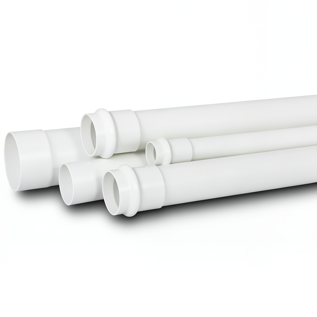 UPVC Plastic Pipe Schedule 40 Size 4 inch Thickness 6.73 mm White Color