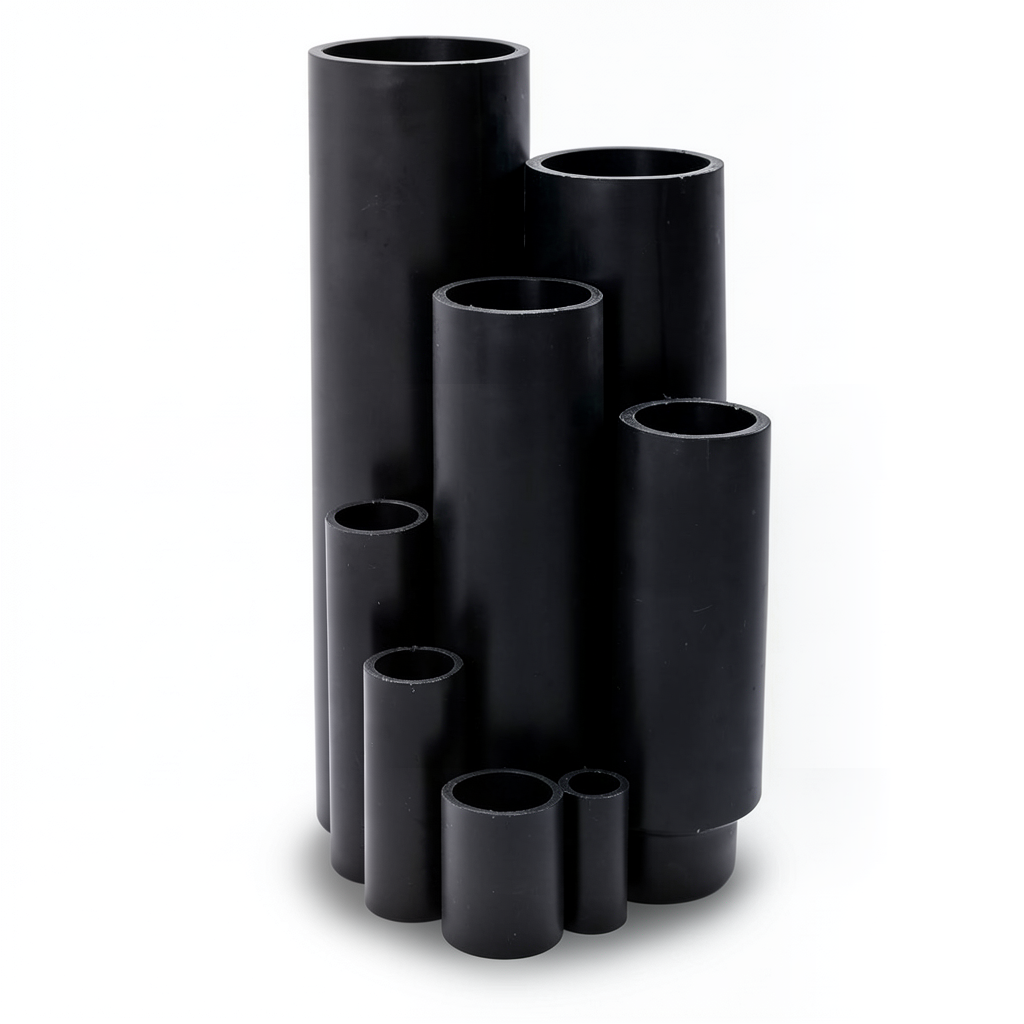 أنابيب HDPE ضغط 6 بار PE 80 قطر خارجي 50 ملم سماكة 2.3 ملم لون أسود