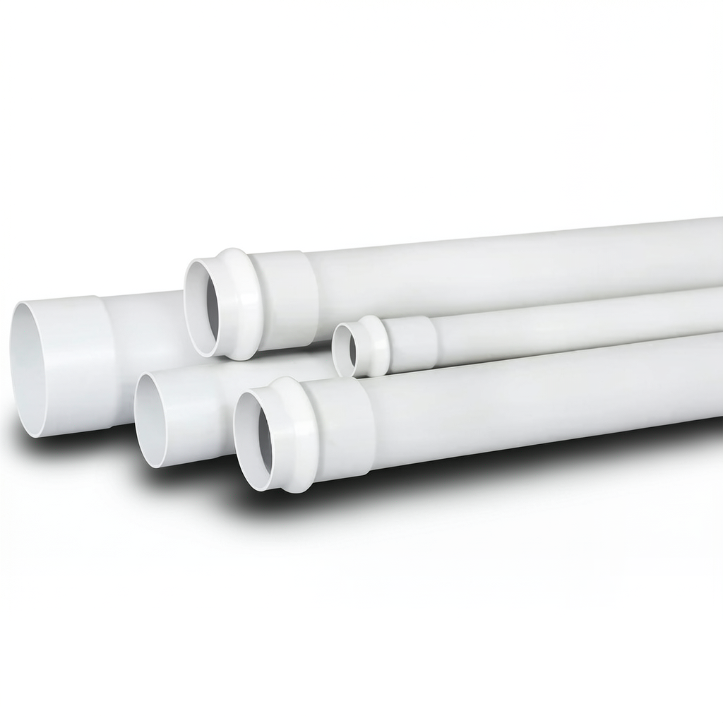 UPVC Pipe Schedule 40 Size 6 inch Thickness 7.98 mm White Color