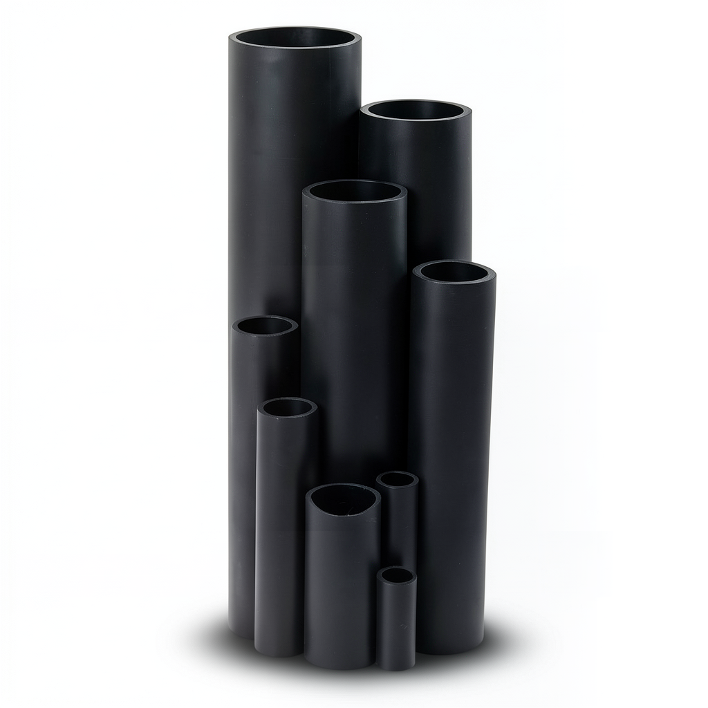 أنابيب بلاستيك HDPE ضغط اسمي 6 بار PE 80 قطر خارجي 63 ملم سماكة 2.9 ملم لون أسود