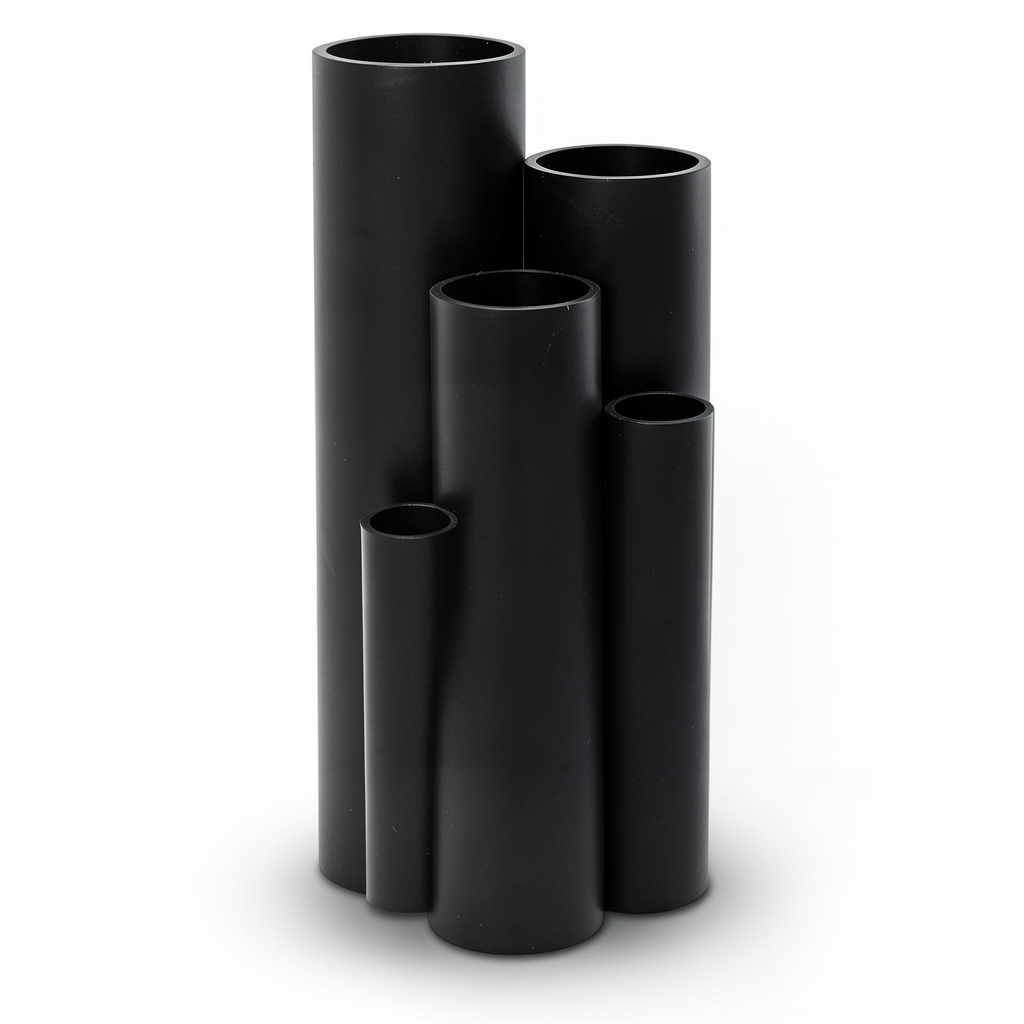 انابيب بلاستيك HDPE ضغط 20 بار PE 100 مقاس 110 مم سمك 12.3 مم لون اسود | المنار