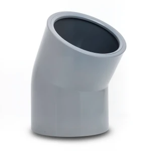UPVC Plastic Elbow 45° Size 160 mm Gray Color