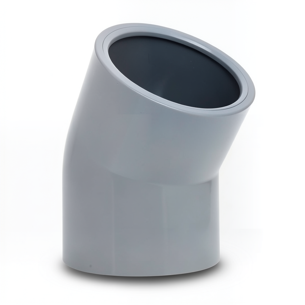 UPVC Plastic Elbow 45° Size 160 mm Gray Color