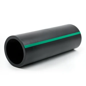 HDPE Polyethylene Pipe 15.7 Bar PE 63 OD 280 mm SDR 6 Black with Green Stripes