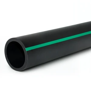 HDPE Polyethylene Pipe PN 15.7 Bar PE 63, 315 mm Diameter, SDR 6 Black with Green Stripes
