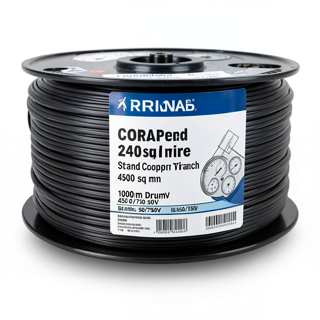 Stranded Copper Wire 240 sq mm, 450/750V, Black, 1000m Drum | Riyadh Cables Group