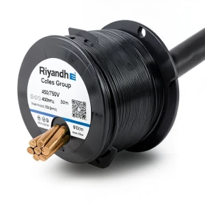 Stranded Copper Electric Wire 450/750V, 400mm2, Black, 500m Drum | Riyadh Cables Group