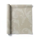 Italian Wallpaper Leaf-Patterned Design Beige Color, Size 10m x 0.73m, Model 305017