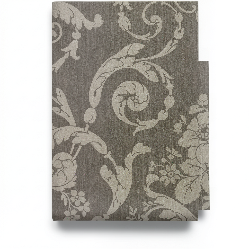 Italian Wallpaper Floral Design Dark Beige, Size 10m x 0.73m, Model 305012
