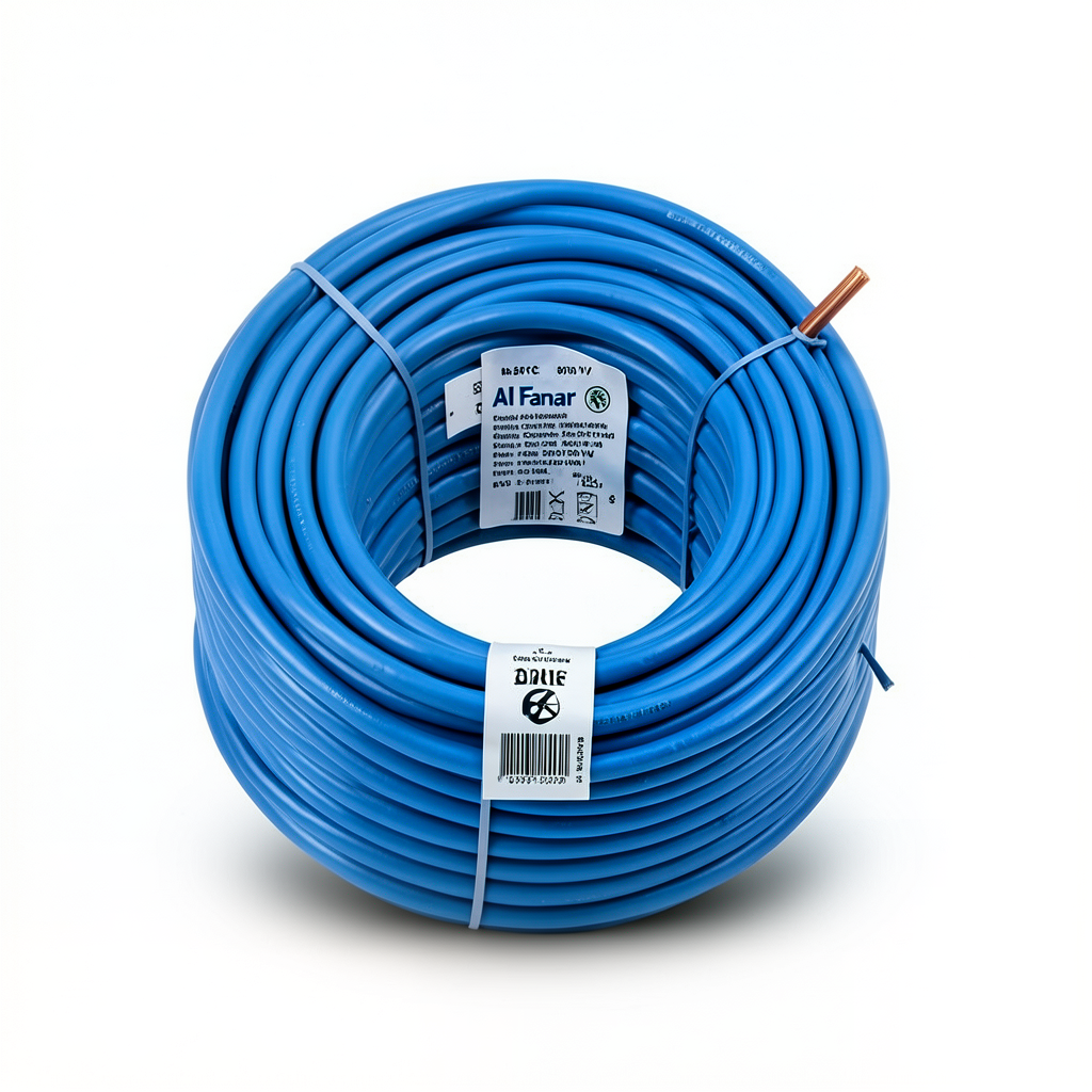 Heat Resistant Single Core Solid Copper Cable PVC 90 ºC 2.5 mm² 450/750 Volt 300 Feet Blue | Al Fanar
