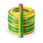سلك نحاس مصمت احادى النواة معزول PVC 70º 0.75 مم² 300/500 فولت 300 قدم اصفر مع الاخضر | شركة الفنار