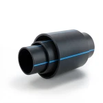 HDPE Plastic Pipe Nominal Pressure 4 Bar PE 100 OD 630 mm SDR 33 Black with Blue Stripes