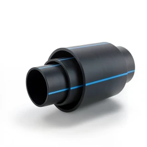 مواسير HDPE ضغط 4 بار PE 100 قطر خارجي 630 مم SDR 33 أسود مع خط أزرق