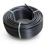 HDPE Polyethylene Plastic Coil Pipe 125 mm Outer Diameter SDR 41, 3.2 Bar Pressure, Black