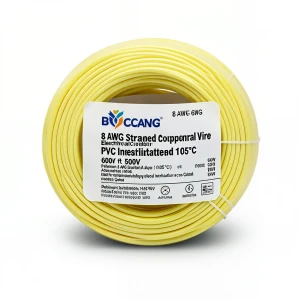 8 AWG Stranded Copper Electrical Wire PVC Insulated 105°C, Yellow, 600V, 500 ft | Asharqiyah Cables Company for Industry