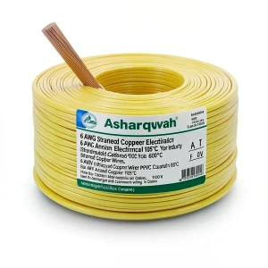 6 AWG Stranded Copper American Electrical Wire, PVC Insulation 105°C, Yellow, 600V, 500ft | Asharqiyah Cables Company for Industry