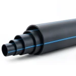 مواسير HDPE ضغط 3.2 بار PE 100 قطر خارجي 560 مم SDR 41 أسود مع خطوط زرقاء