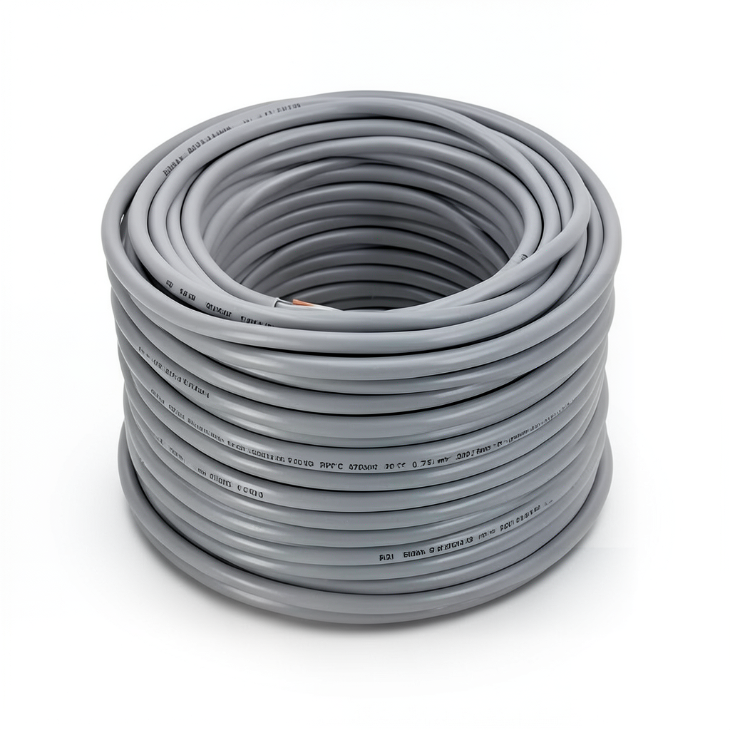 سلك نحاس مصمت احادى النواة معزول PVC 70º مقاس 0.75 مم² 300/500 فولت طول 300 قدم رمادي | شركة الفنار
