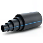 أنابيب HDPE ضغط 4 بار PE 100 قطر خارجي 315 مم SDR 33 أسود مع خط أزرق